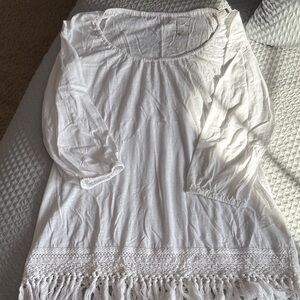 Lilly Pulitzer White Tunic with Fringe Detail